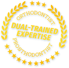 Dual Trained Prosthodontist and Orthodontist seal