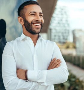 Patient in Jacksonville smiling with Invisalign